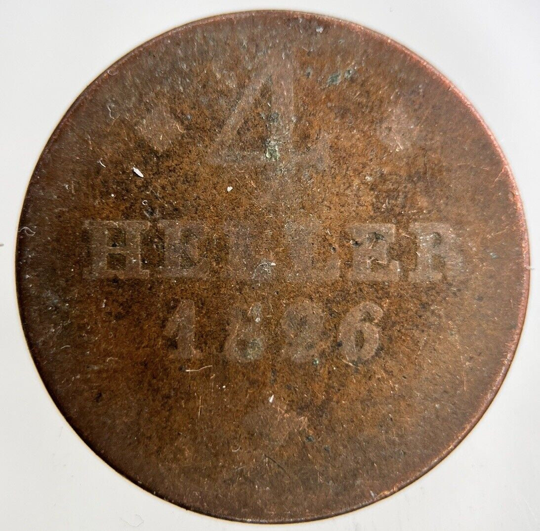 1826 Germany 4 Heller Coin | Fair Grade