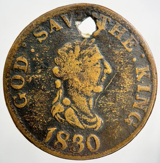 1830 Isle of Man God Save King Half-Penny Token Coin | Collectable Grade | a1162