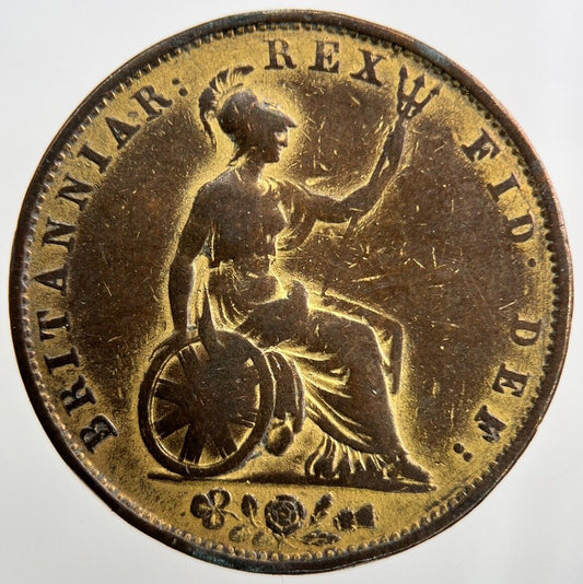 1831 Gilded William IV Half-Penny Coin | Fine Collectable Grade