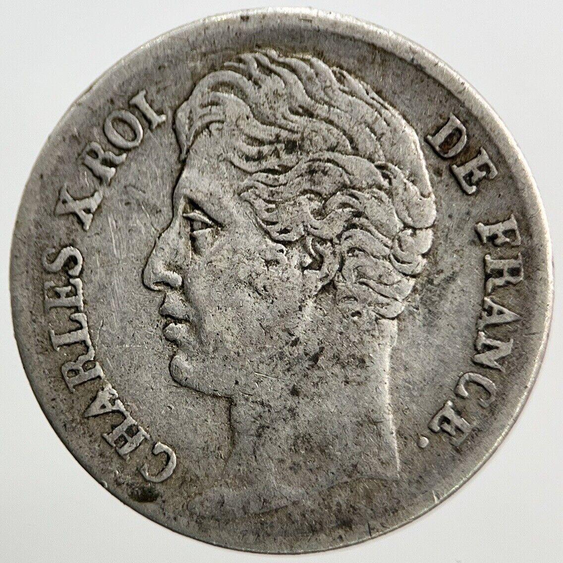 1828-A France Half 1/2 Franc Silver Coin | Fine Collectable Grade