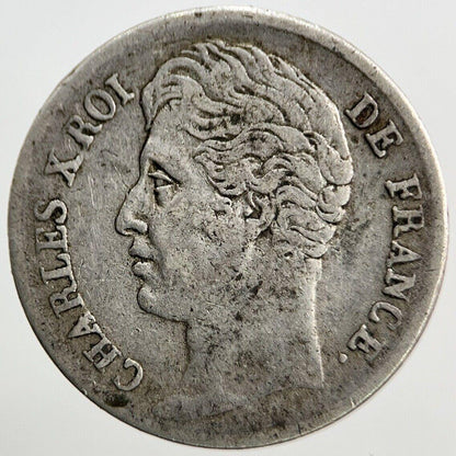 1828-A France Half 1/2 Franc Silver Coin | Fine Collectable Grade