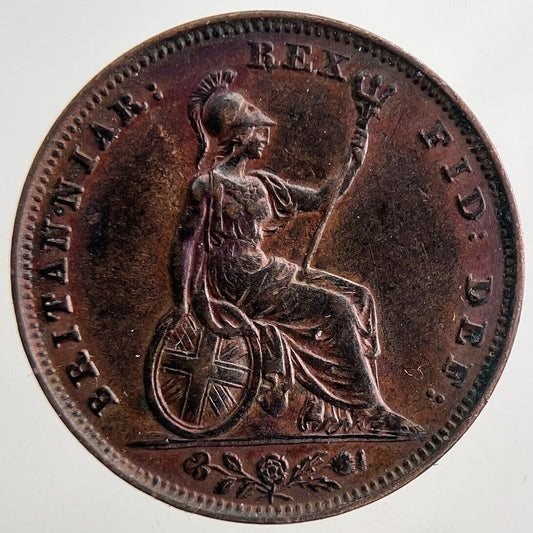 1831 William IV Farthing | Very Fine Grade | a9294