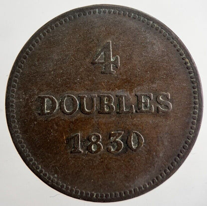 1830 Guernsey 4 Doubles Coin | Collectable Grade | a4055