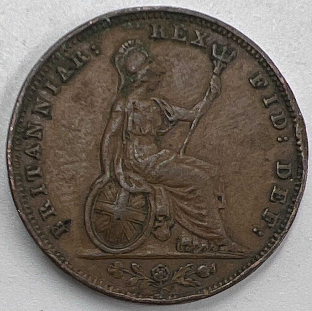 1831 Farthing William IV | British Copper Coin | Fine Collectable Grade | a815