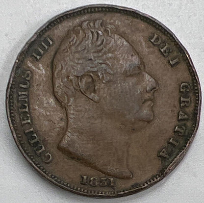 1831 Farthing William IV | British Copper Coin | Fine Collectable Grade | a815