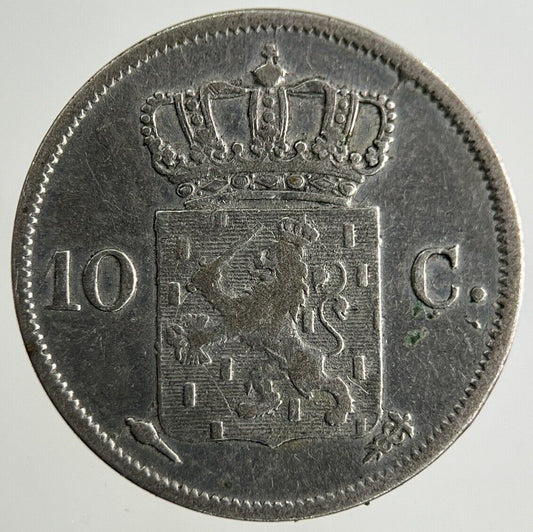 1828 Netherlands 10 Cents Silver Coin | Fine Collectable Grade