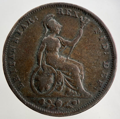 1830 George IV Farthing Coin | Fine Collectable Grade