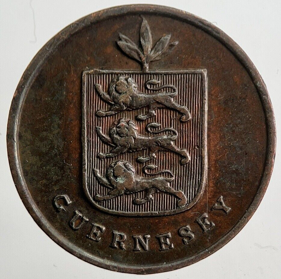 1830 Guernsey 1 One Double Coin | Very High Grade | a4699