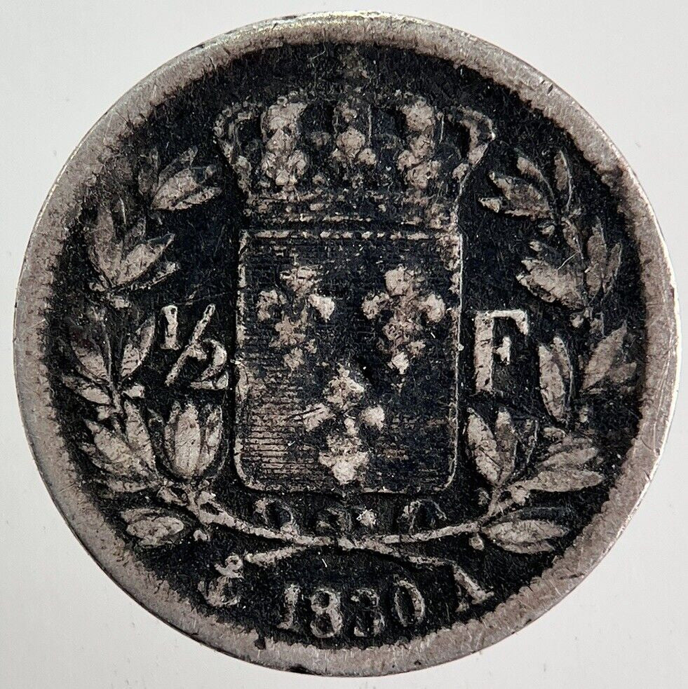 1830 France Charles X 1/2 Half Franc Silver Coin | Collectable Grade