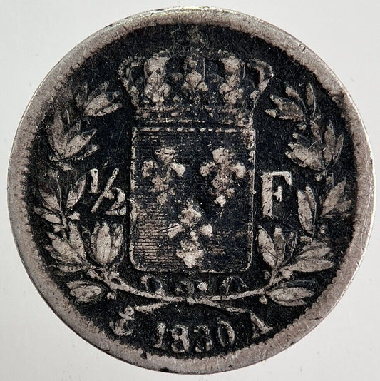 1830 France Charles X 1/2 Half Franc Silver Coin | Collectable Grade