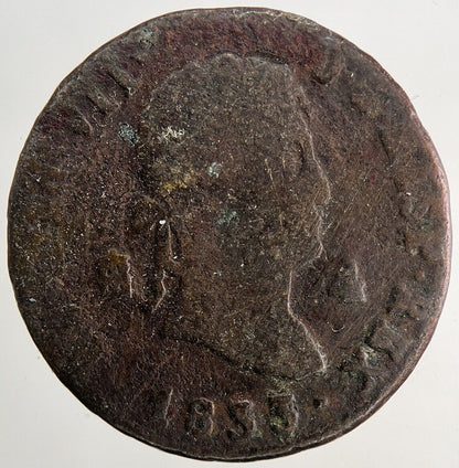 1833 Spain 4 Maravedis Coin | Collectable Grade