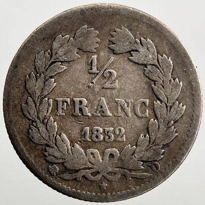 1832 France Half 1/2 Fran Silver Coin | Collectable Grade