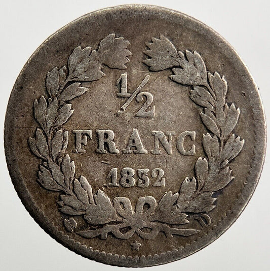 1832 France Half 1/2 Fran Silver Coin | Collectable Grade