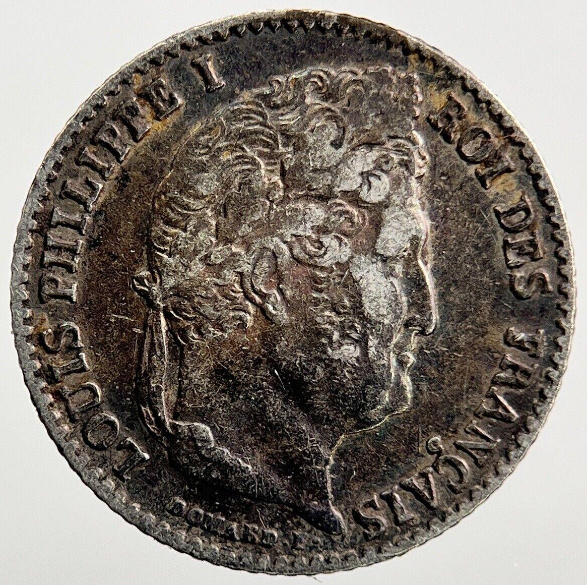 1834 Quarter 1/4 Franc France Silver Coin | Fine Collectable Grade