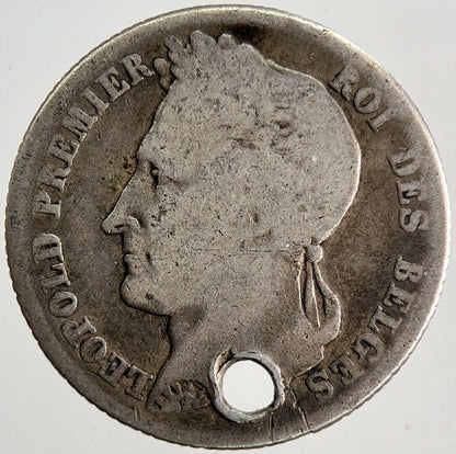1834 Belgium 1/2 Half Franc Silver Coin | Fine Collectable Grade | a6496