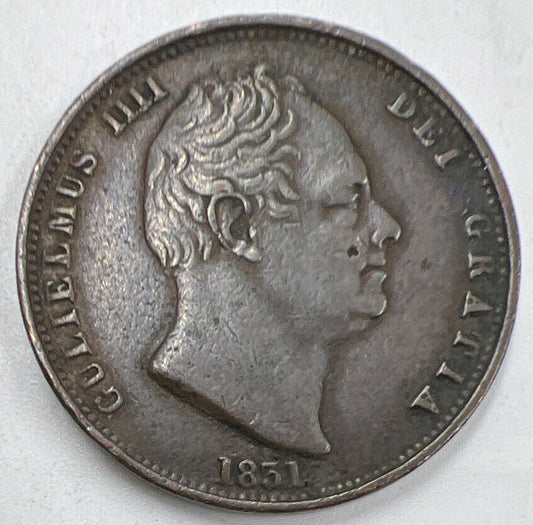 1831 William IV Half-Penny Coin | Very High Grade