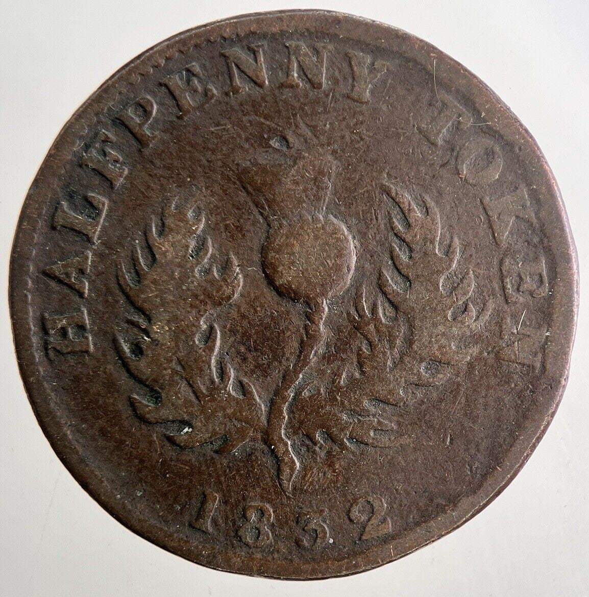 1832 Canada Nova Scotia Half-Penny Token Coin | Collectable Grade | a9492