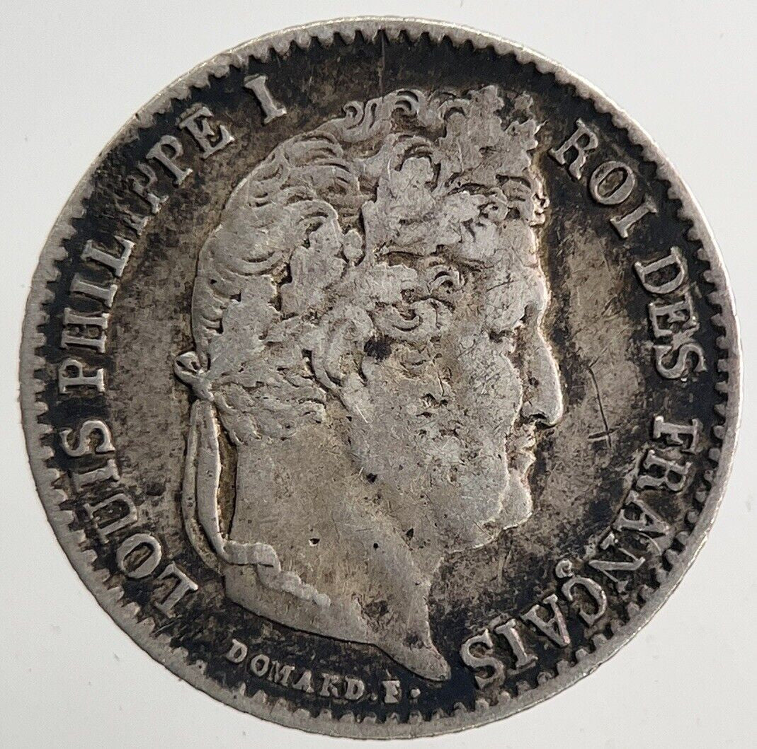 1834 France 1/4 Quarter Franc Silver Coin | Fine Collectable Grade | a9300