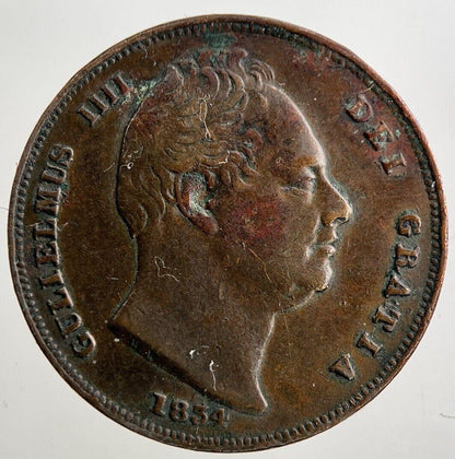 1834 William IV Farthing Coin | Very High Grade
