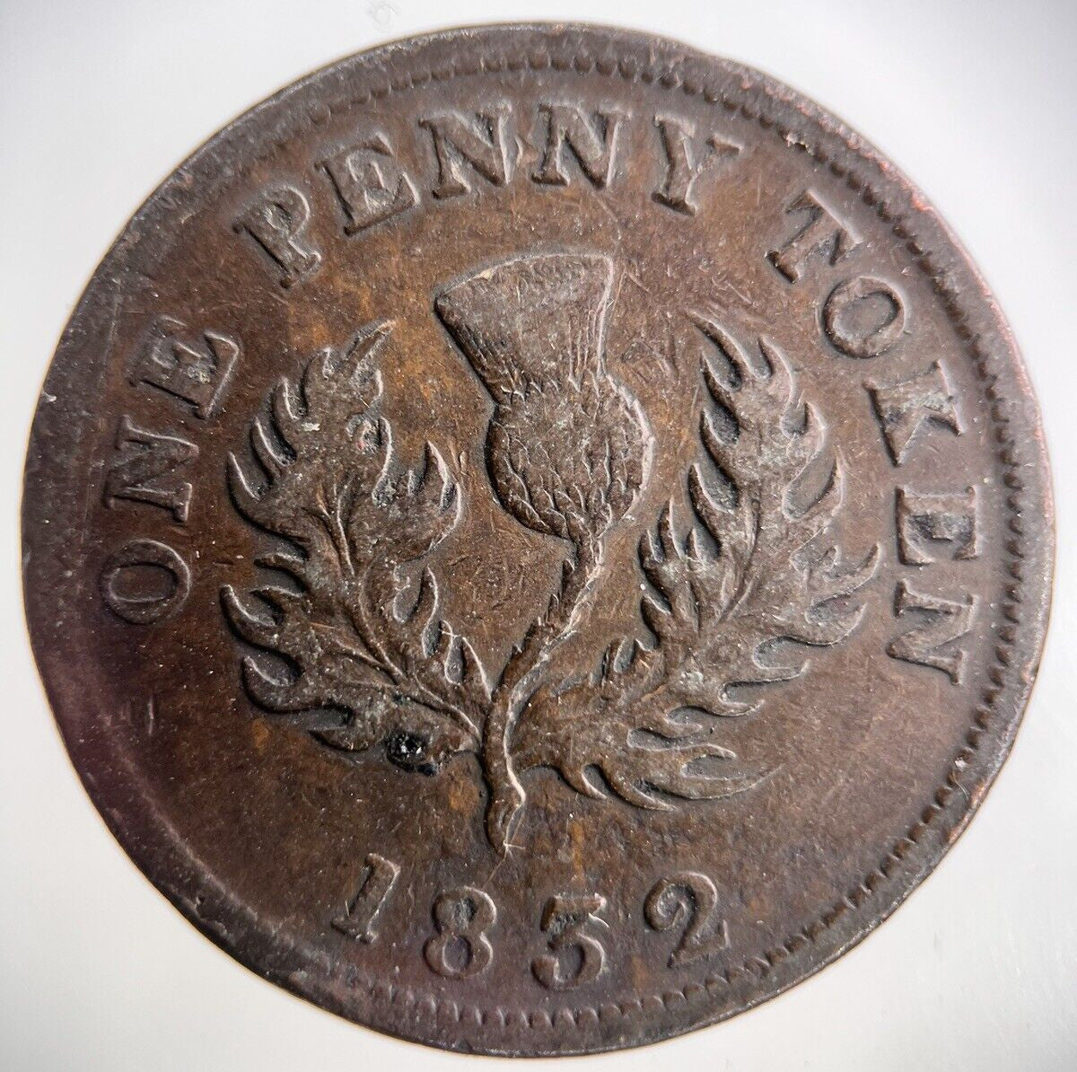 1832 Canada Nova Scotia One Penny Token Coin | Fine Collectable Grade