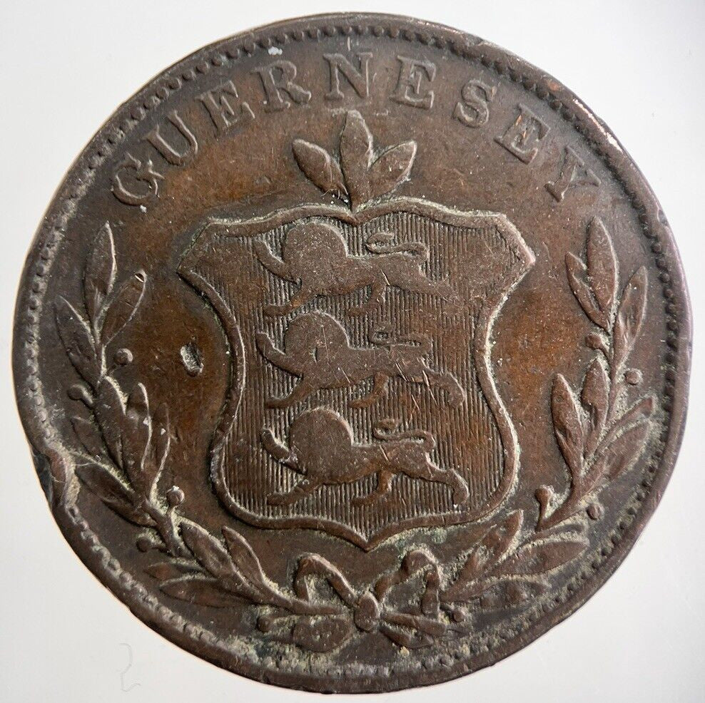 1834 Guernsey 8 Doubles Coin | Collectable Grade | a3682