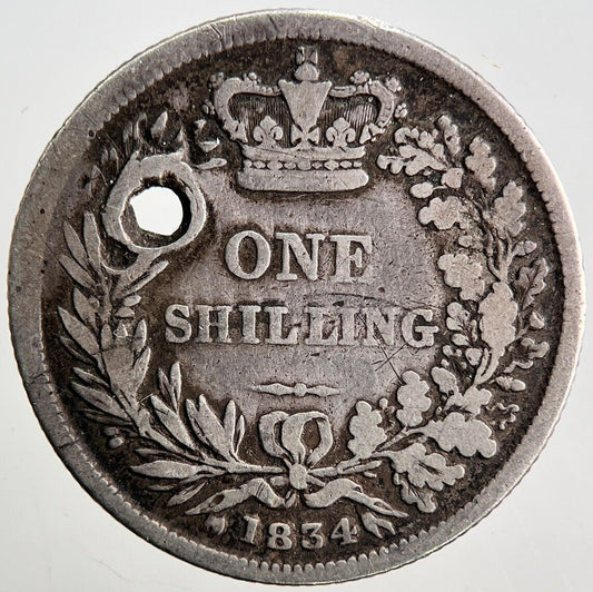 1834 William IV One Shilling Silver Coin | Collectable Grade | a3418