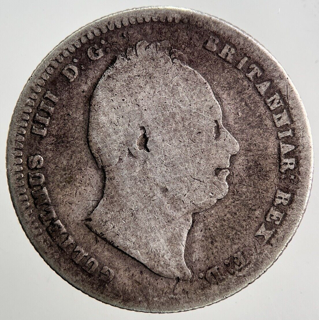 1834 William IV One Shilling Silver Coin | Fair Grade | a3420