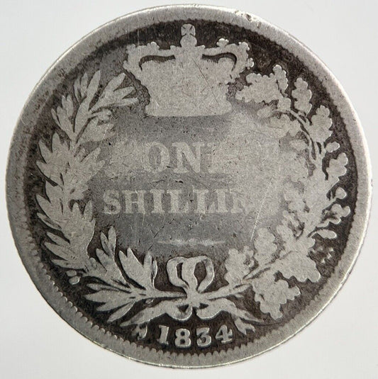 1834 William IV One Shilling Silver Coin | Collectable Grade