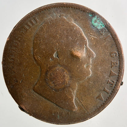 1834 William IV Half-Penny Coin | Fair Grade