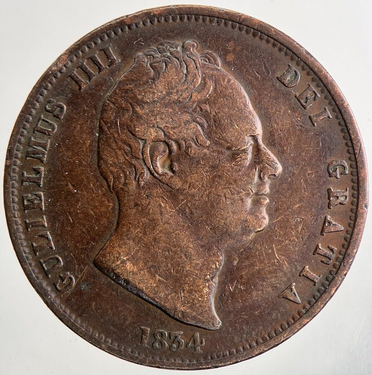 1834 William IV Half-Penny Coin | Fine Collectable Grade | a9466
