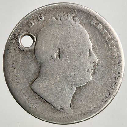 1834 William IV Sixpence Silver Coin | Worn Grade