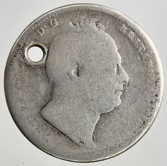 1834 William IV Sixpence Silver Coin | Worn Grade
