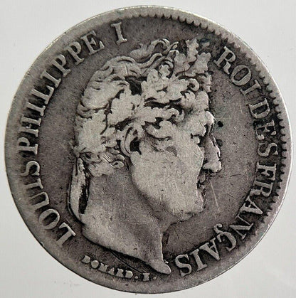 1835 France 1/2 Half Franc Silver Coin | Fine Collectable Grade