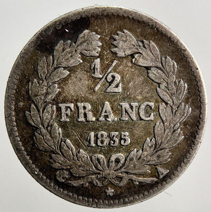 1835 France Half 1/2 Franc Silver Coin | Collectable Grade | a3633