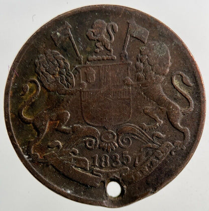 1835 East India Company Quarter Anna Coin | Collectable Grade