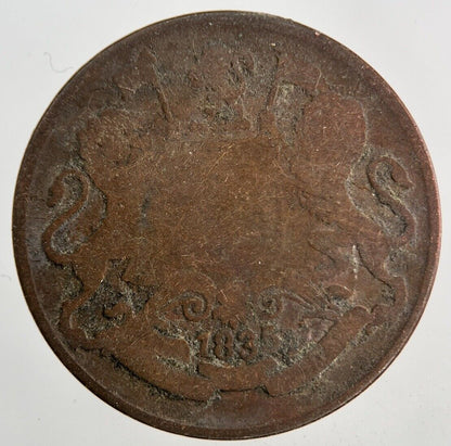 1835 East India Company 1/4 Quarter Anna Coin | Fair Grade