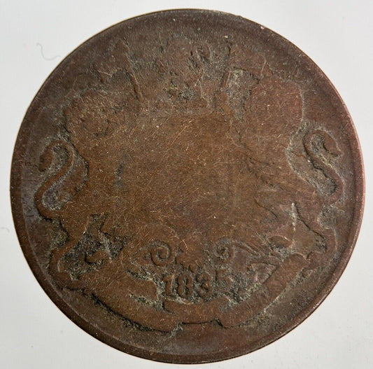1835 East India Company 1/4 Quarter Anna Coin | Fair Grade