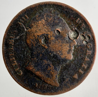 1835 William IV Farthing Coin | Fair Grade