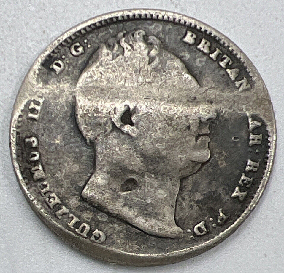 1835 William IV Sixpence | British Silver Coin | Fair Grade | a1319