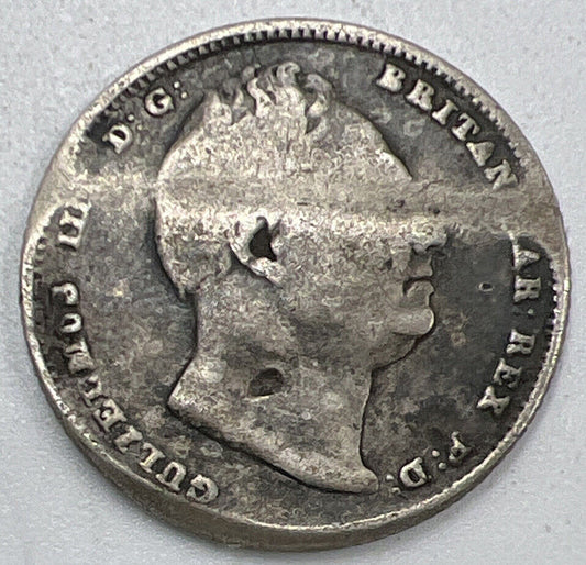 1835 William IV Sixpence | British Silver Coin | Fair Grade | a1319