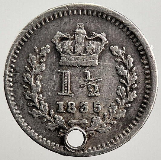 1835 William IV 1-1/2 Pence Silver Coin | Collectable Grade | a2601
