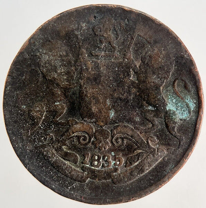 1835 East India Company 1/4 Quarter Anna Coin | Fair Grade