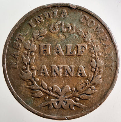1835 India 1/2 Half Anna Coin | Collectable Grade