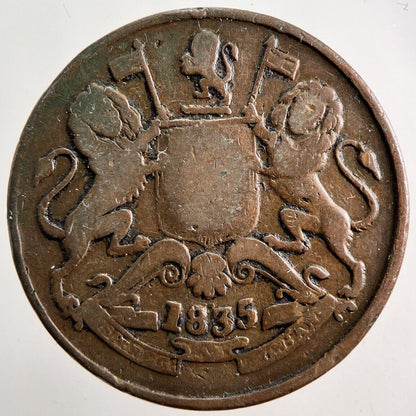 1835 India 1/2 Half Anna Coin | Collectable Grade