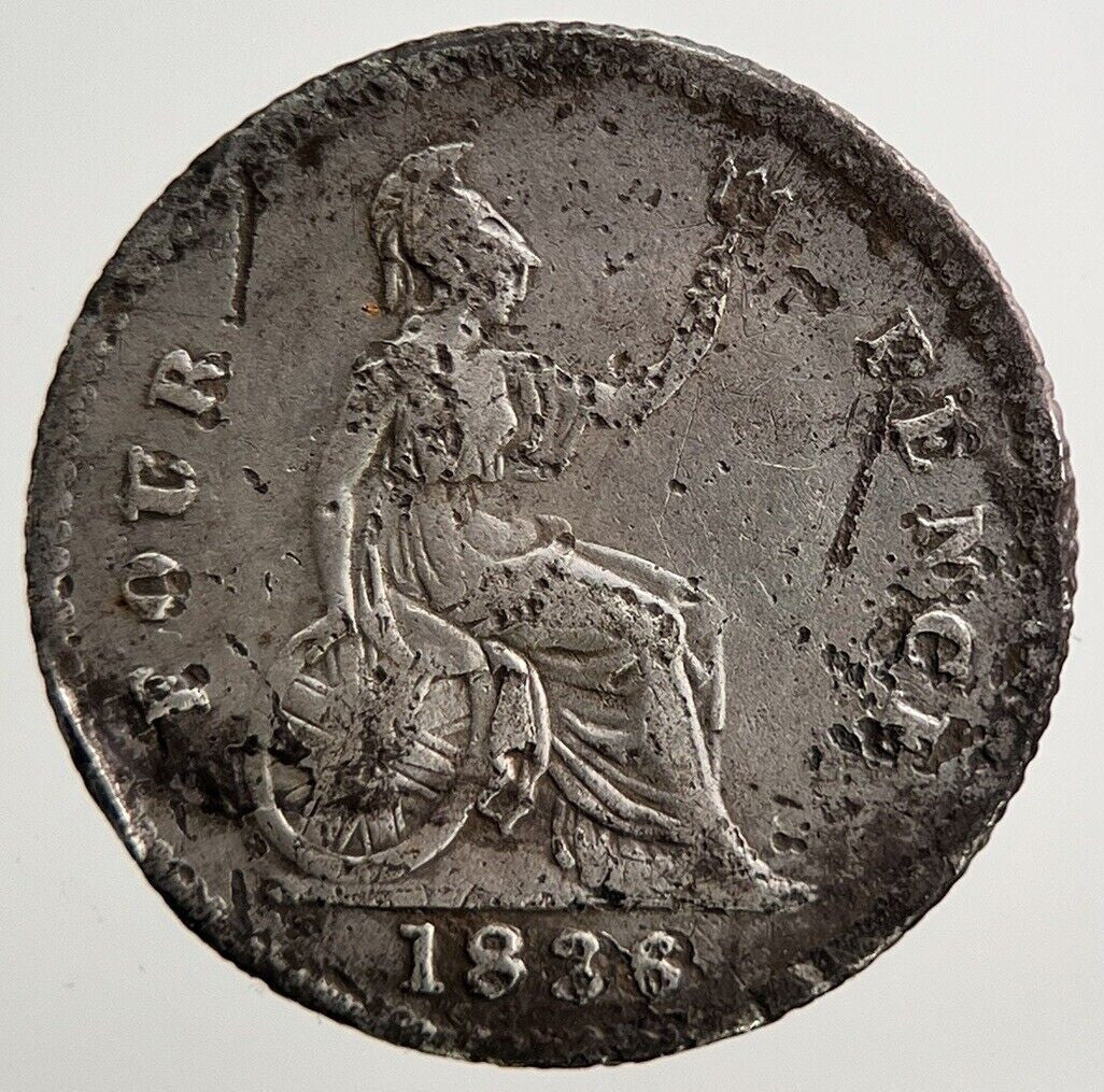 1836 William IV Groat Four-Pence Silver Coin | Collectable Grade | a2697