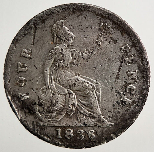 1836 William IV Groat Four-Pence Silver Coin | Collectable Grade | a2697