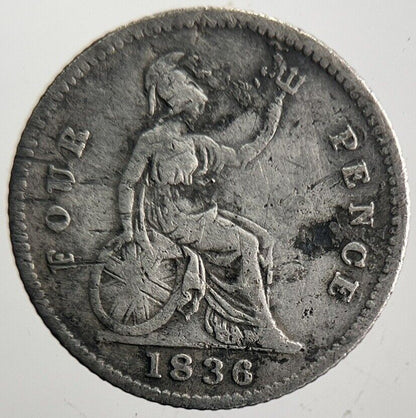 1836 William IV Four-Pence Silver Coin | Collectable Grade | a4677