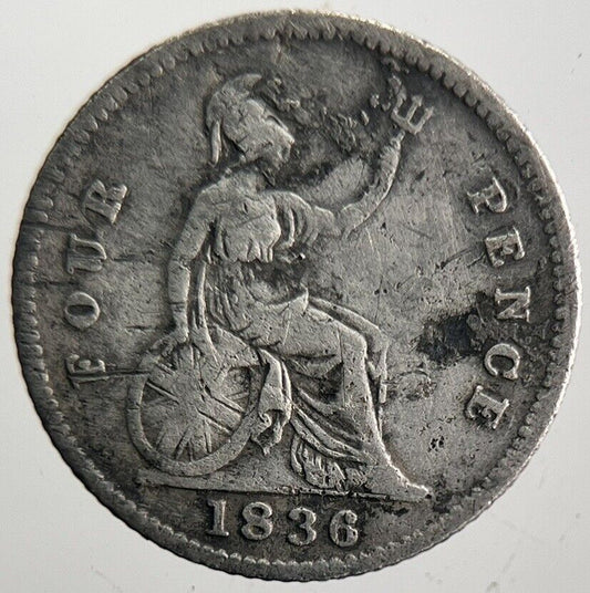 1836 William IV Four-Pence Silver Coin | Collectable Grade | a4677