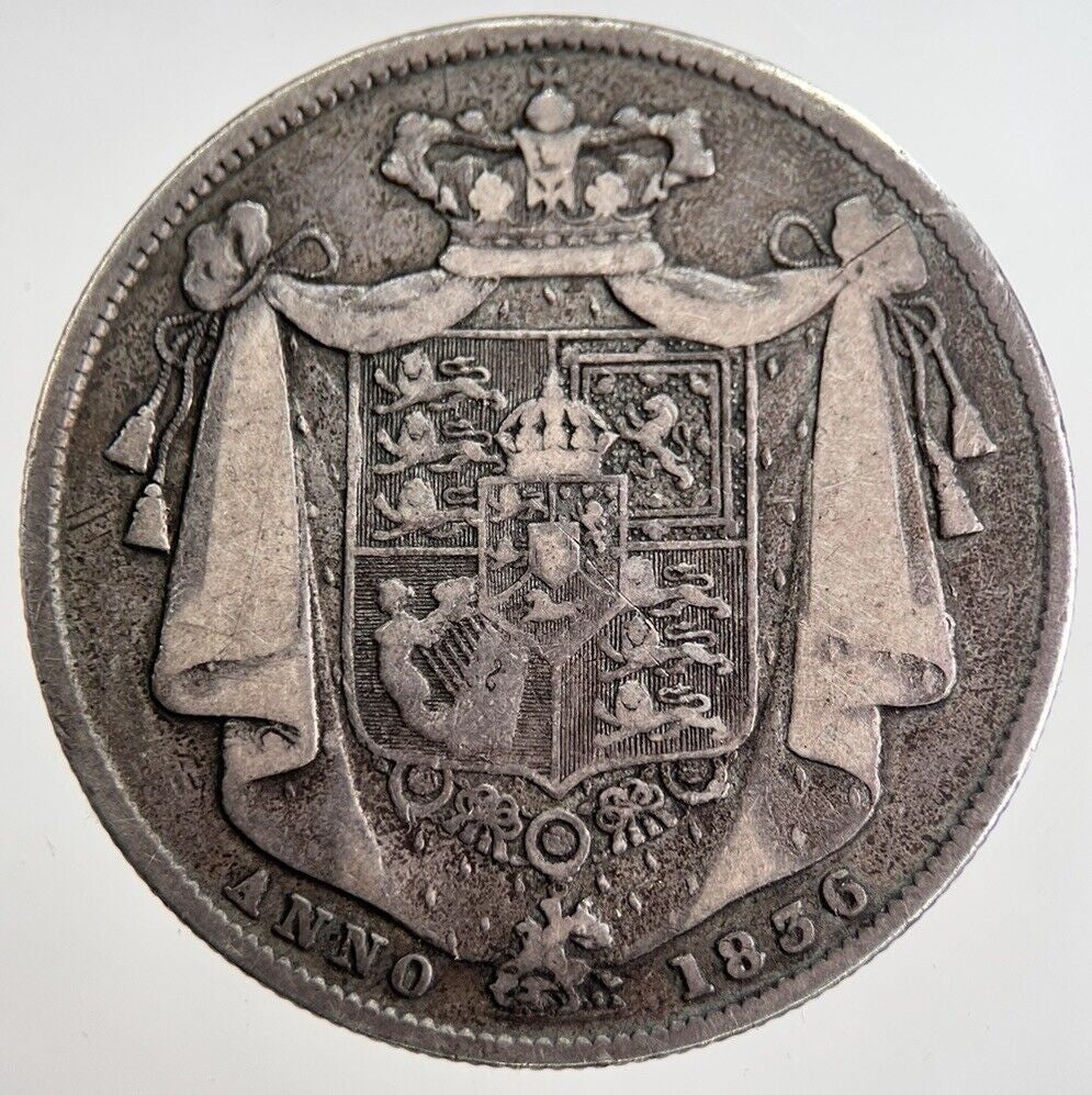 1836 William IIII IV Half-Crown Silver Coin | Fine Collectable Grade a8595