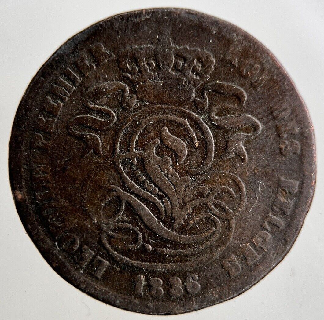 1836 Belgium 2 Cent Centimes Coin | Collectable Grade